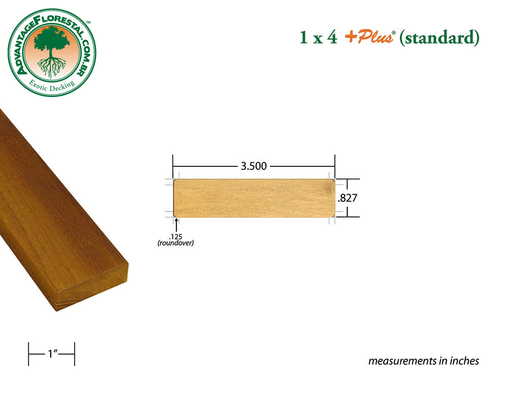 Exotic Standard garapa Dimensional Decking Lumber 1in. x 4 in. plus