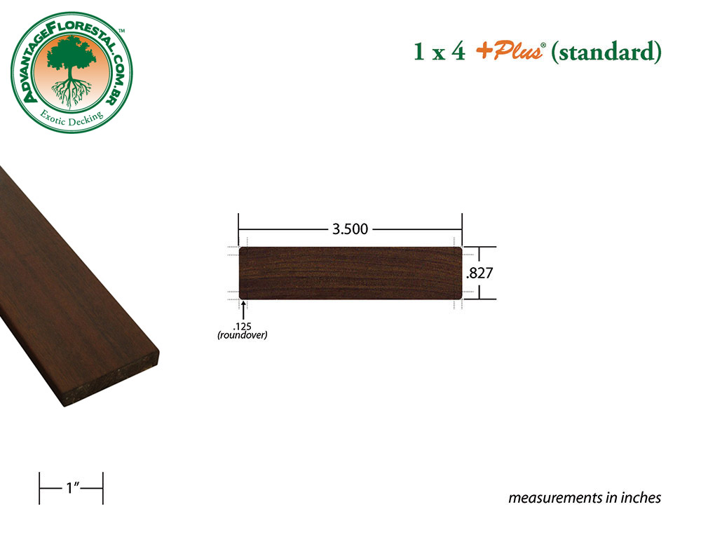 Exotic Standard garapa Dimensional Decking Lumber 1in. x 4 in. plus