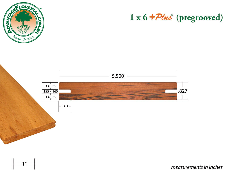 Exotic PreGrooved tigerwood 1 in. x 6 in. plus