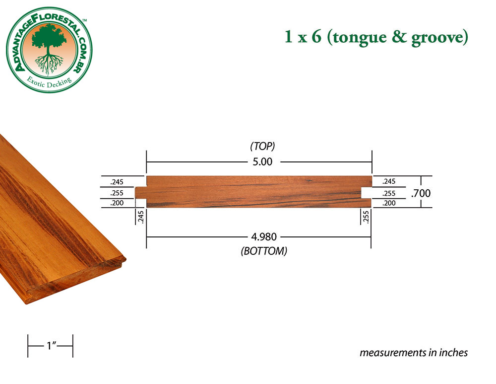 Exotic Tongue & Groove Decking 1 in. x 6in.