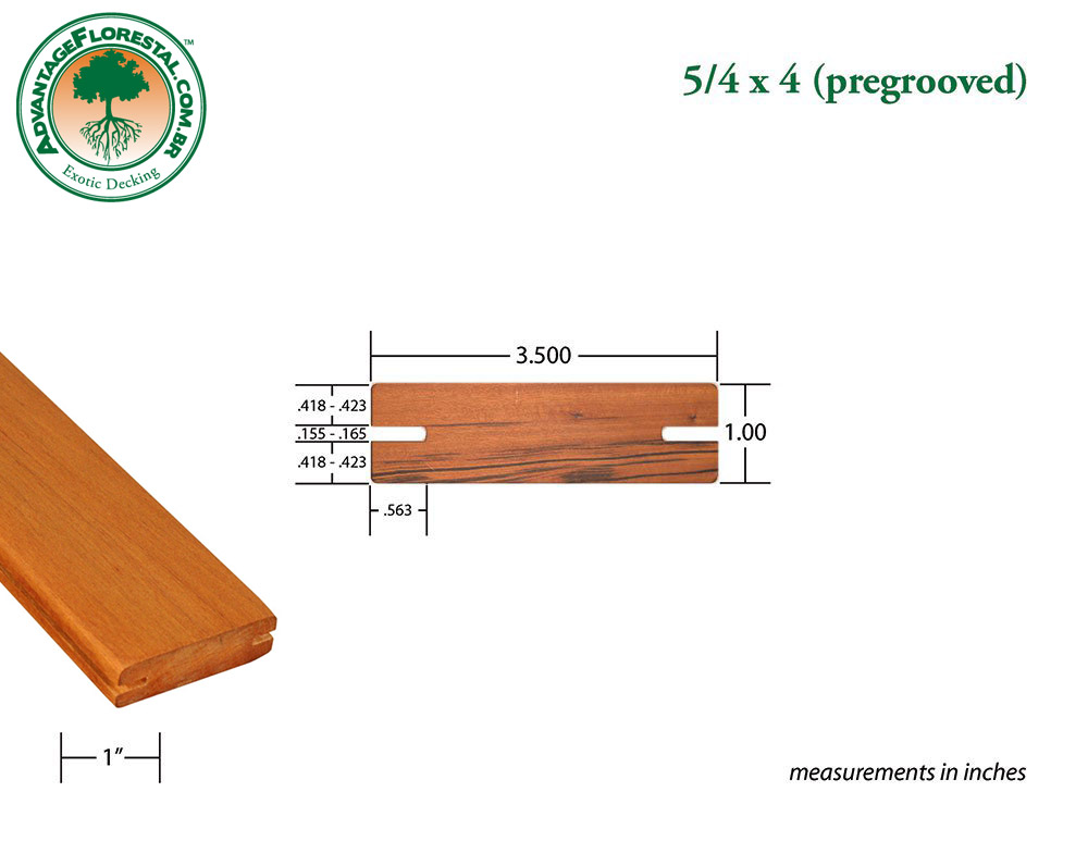 Exotic PreGrooved tigerwood 5/4 in. x 4 in.