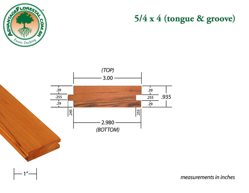 Exotic Tongue & Groove Decking 5/4 in. x 4 in.