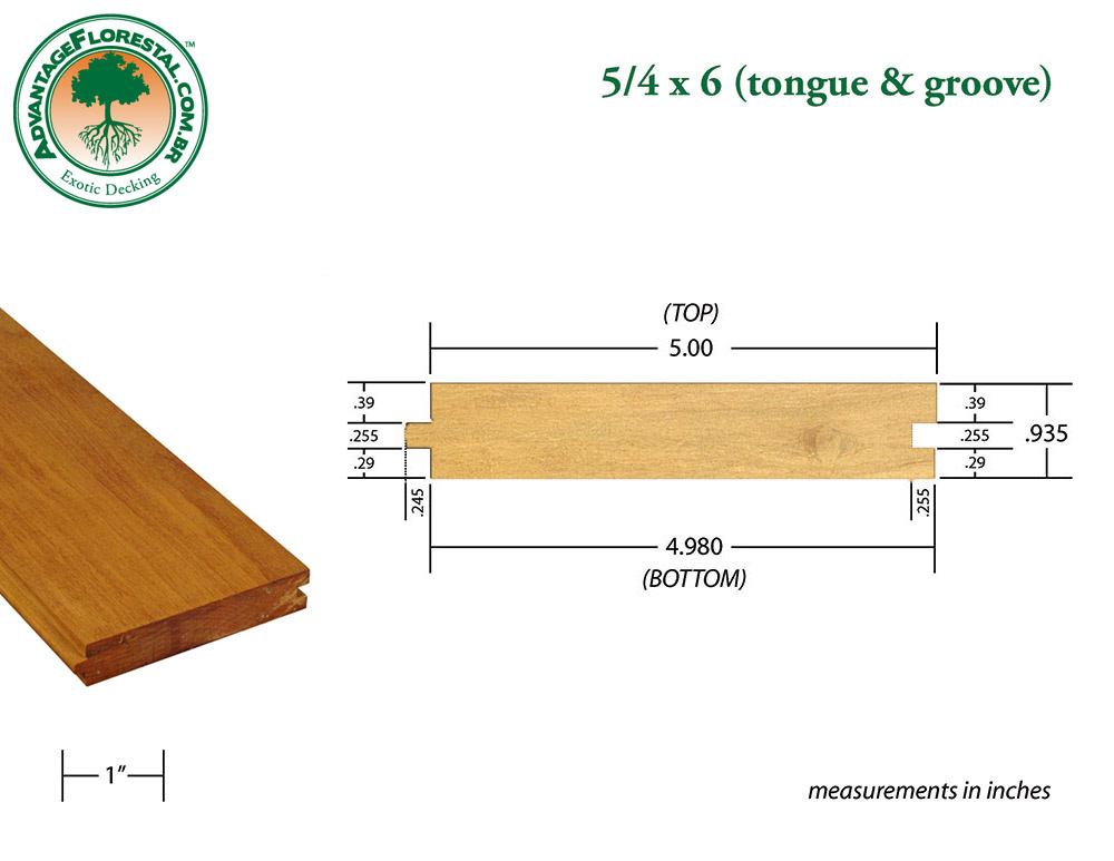 Exotic Tongue & Groove garapa Decking 5/4 in. x 6 in.