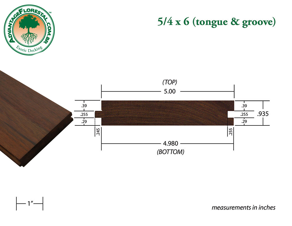 Exotic Tongue & Groove ipe Decking 5/4 in. x 6 in.