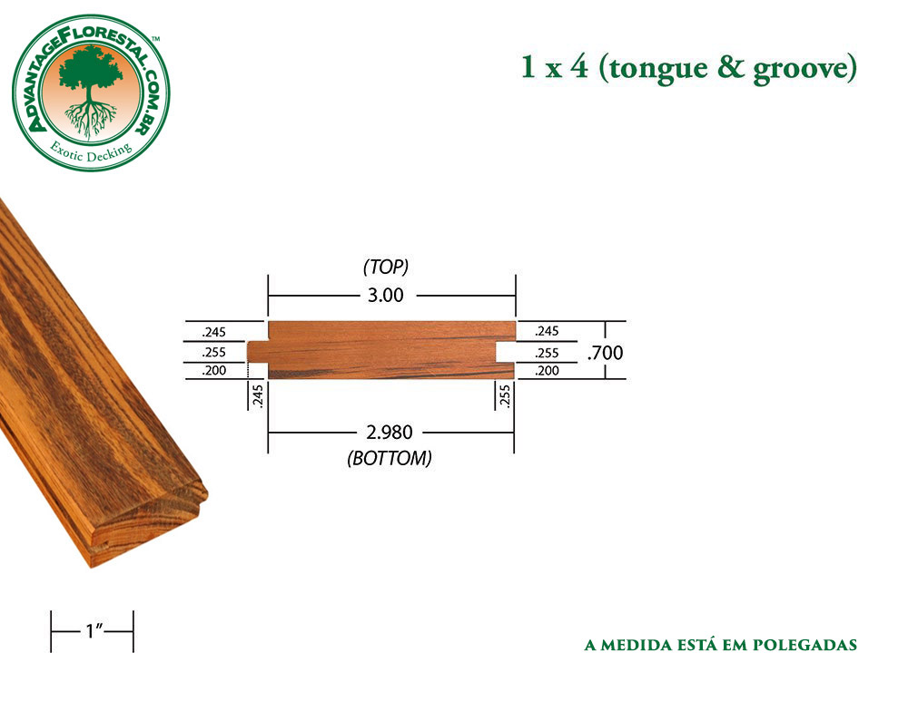 Exótico Tongue & Groove Decking 1 in. x 4 in.