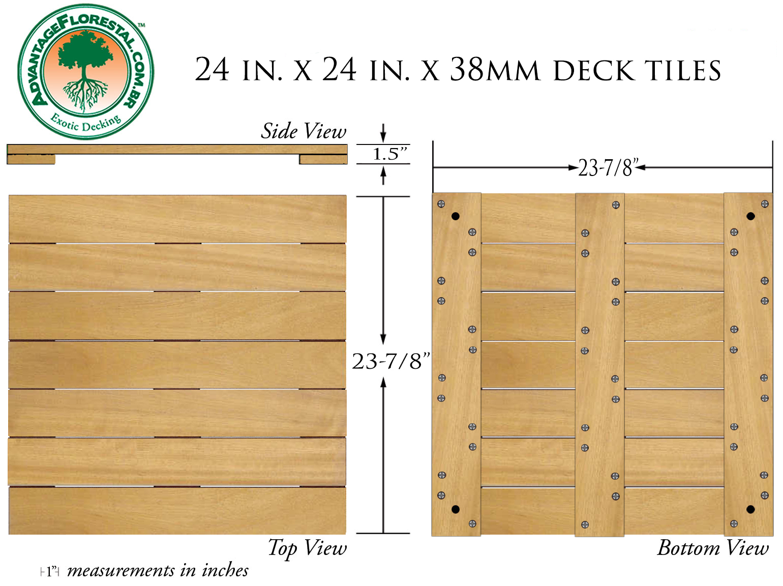 Tatajuba Deck Tile 24 in. x 24 in. x 38mm