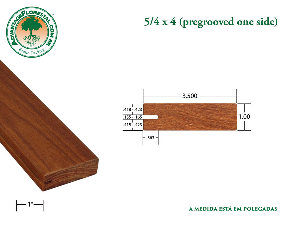 Exótico One Sided PreGrooved Decking 5/4 in. x 4 in.