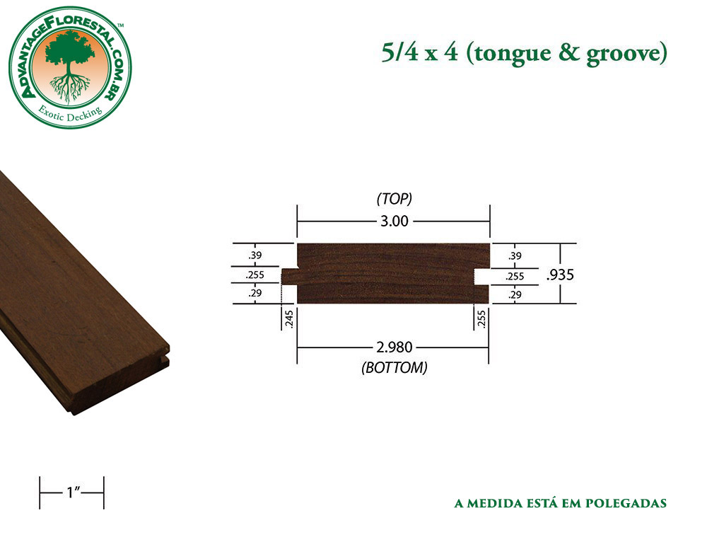 Exótico Tongue & Groove ipe Decking 5/4 in. x 4 in.